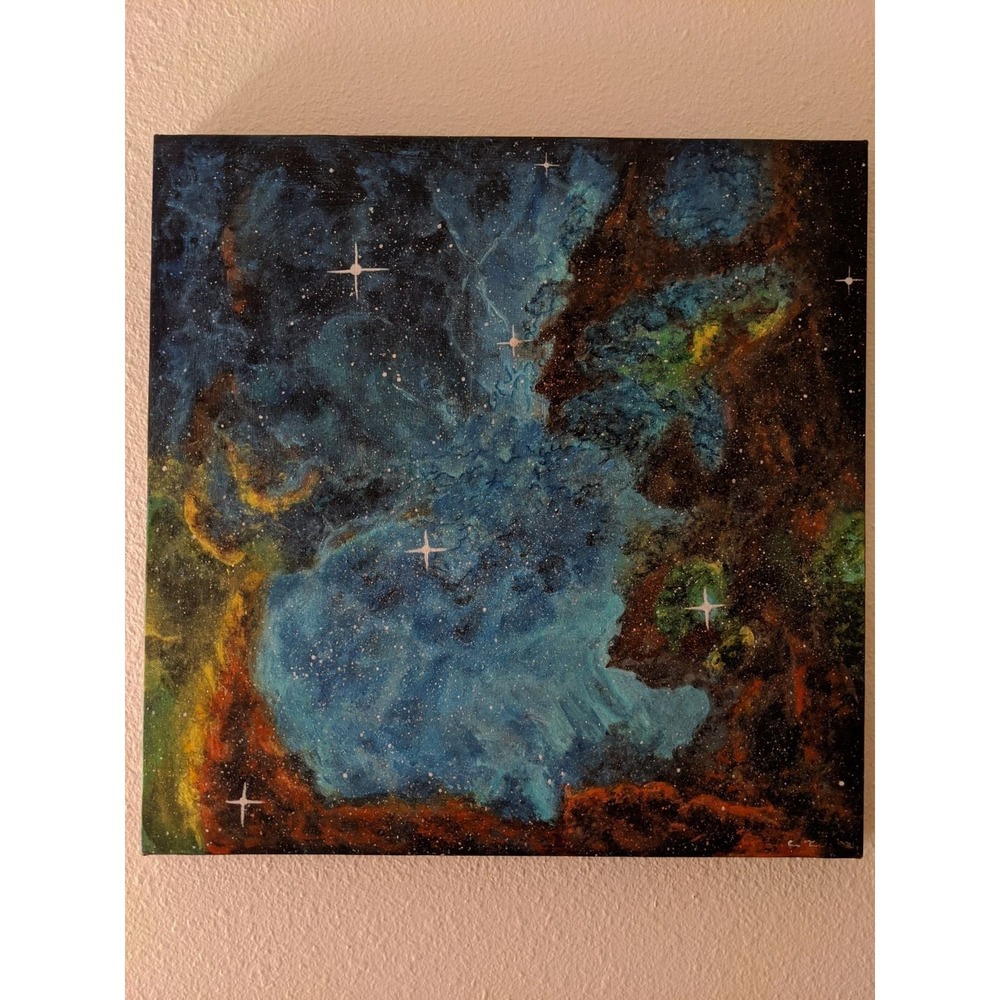 Acrylic Painting of a part of the Seahorse Nebul - Picture 2 of 2